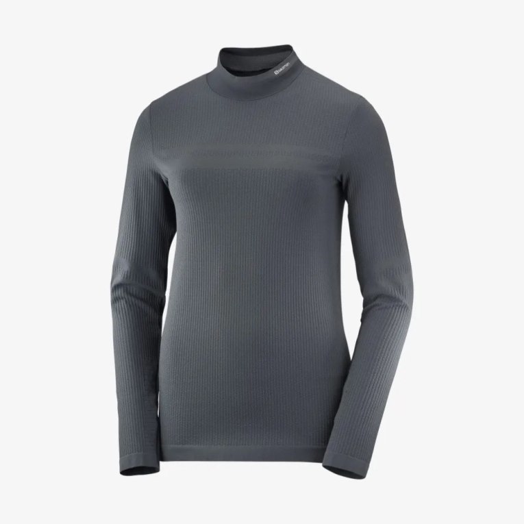 Camiseta Salomon Essential Seamless Long Sleeve Mujer Negros | MX TMBQ392